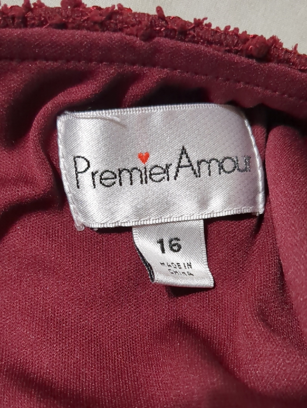 Premier Amour Square Neck Sleeveless Belted Sequin Sheath Burgundy Midi Dress 16 - Picture 11 of 13